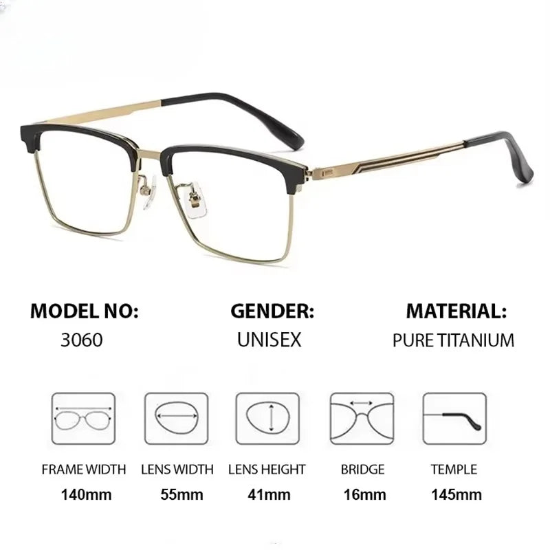 Summer Flower Unisex Full Rim Square Acetate Titanium Eyeglasses 63060