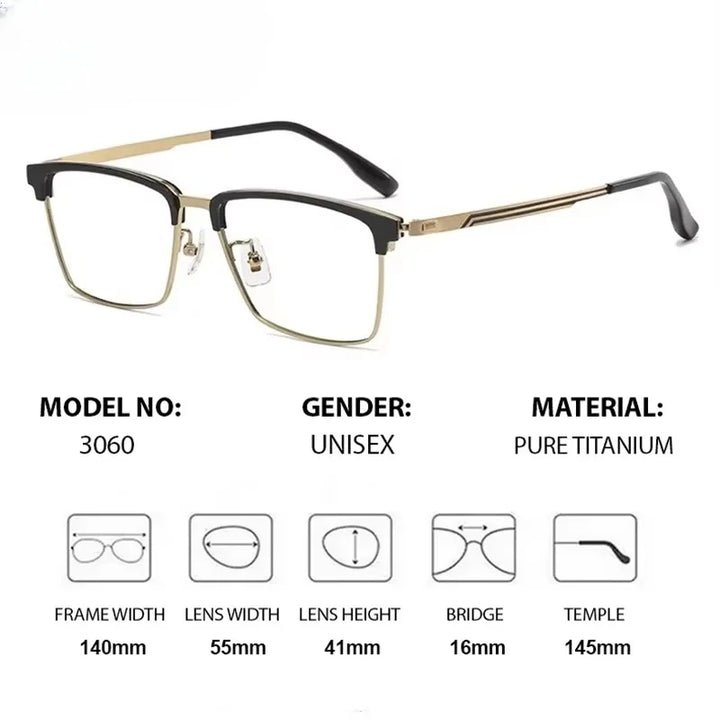 Summer Flower Unisex Full Rim Square Acetate Titanium Eyeglasses 63060