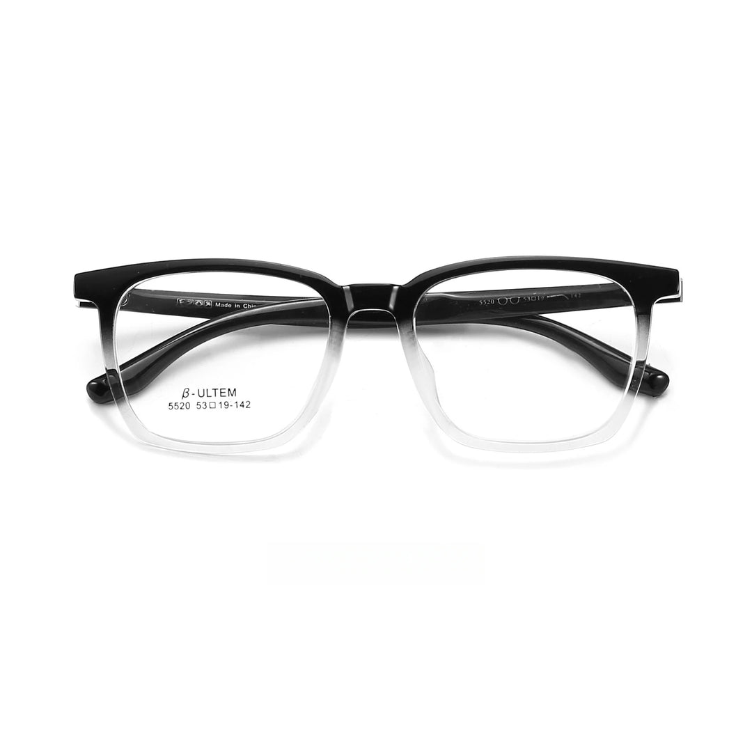 Yimaruli Unisex Full Rim Square Plastic Eyeglasses 5520 Full Rim Yimaruili Eyeglasses Black Gradient White  