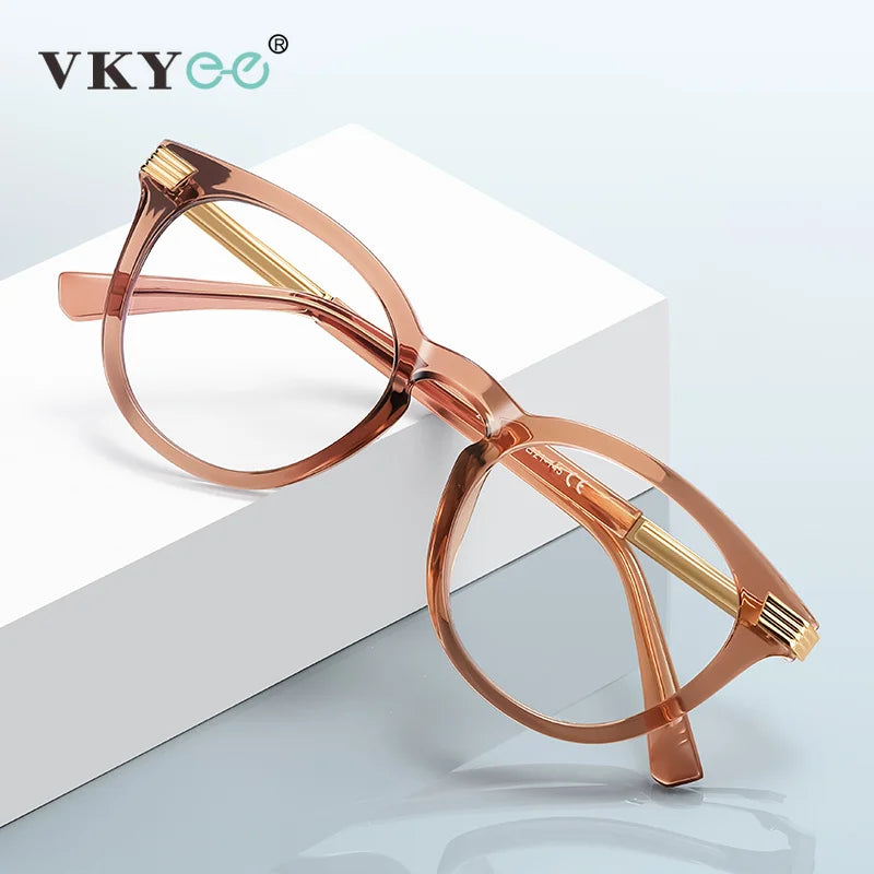 Vicky Unisex Full Rim Round TR90 Blue Light Prescription Eyeglasses PFD2329 - view 2