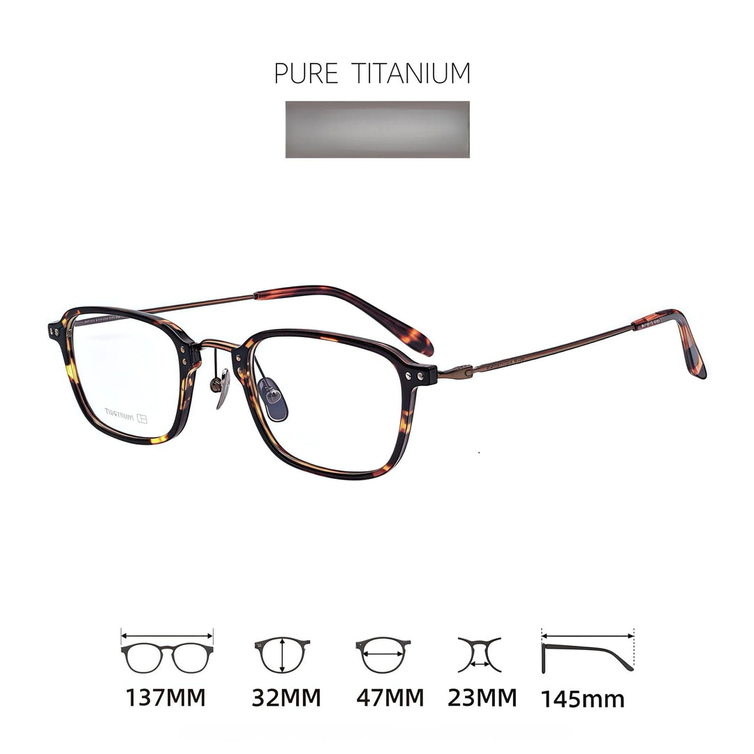 Momoja Women's Full Rim Polygon Acetate Titanium Eyeglasses 72360
