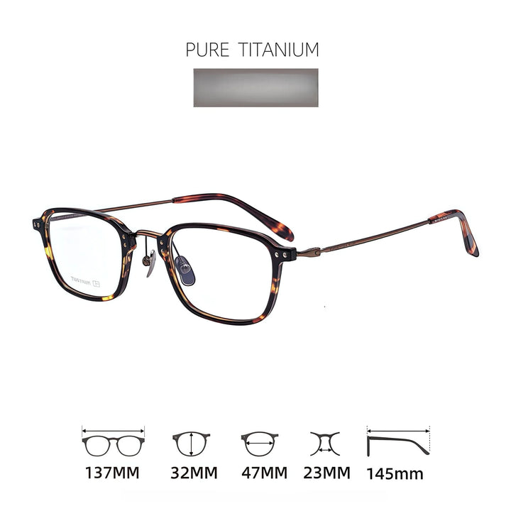 Momoja Women's Full Rim Polygon Acetate Titanium Eyeglasses 72360