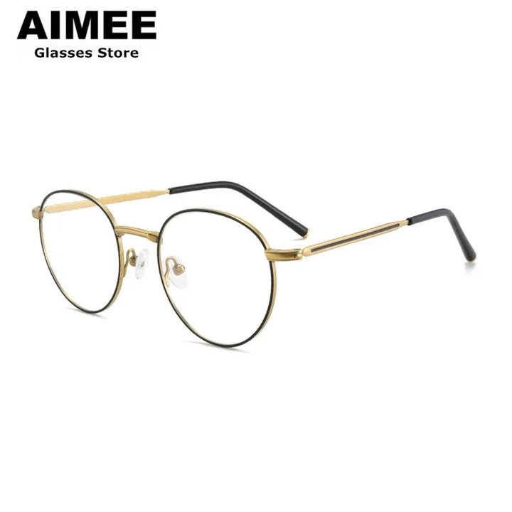 Aimee Unisex Full Rim Round Titanium Eyeglasses 18531 Full Rim Aimee   