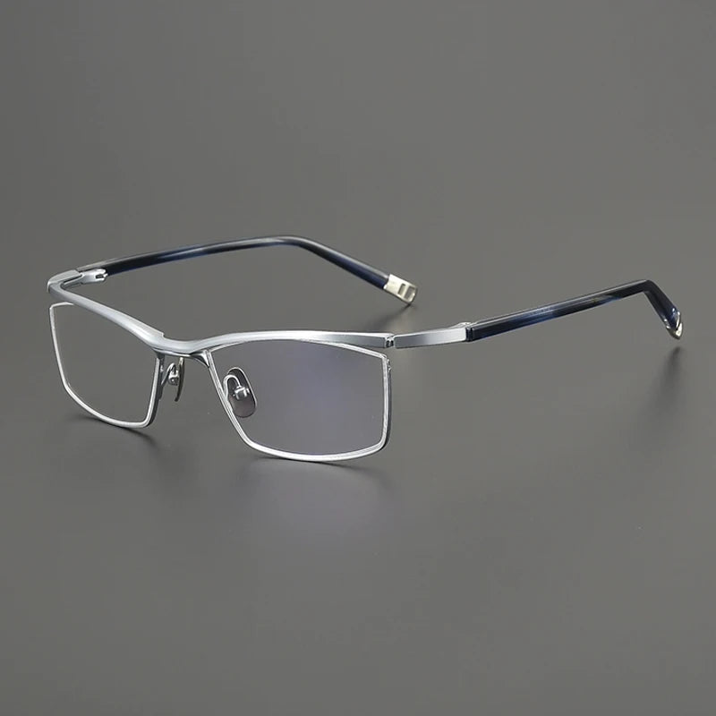 Gatenac Unisex Semi Rim Square Brow Line Titanium Eyeglasses Gxyj2663