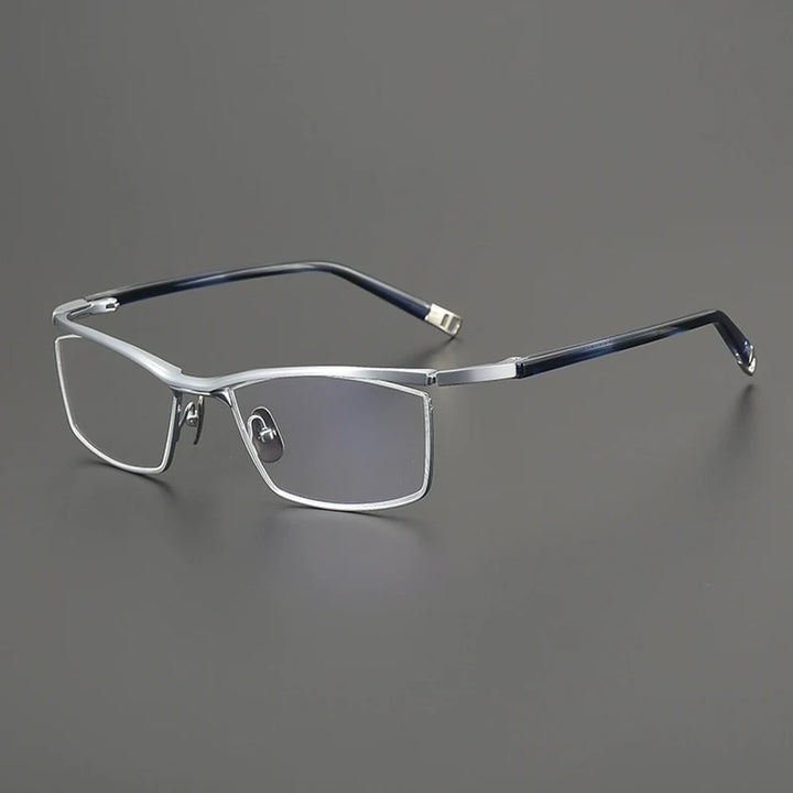 Gatenac Unisex Semi Rim Square Brow Line Titanium Eyeglasses Gxyj2663
