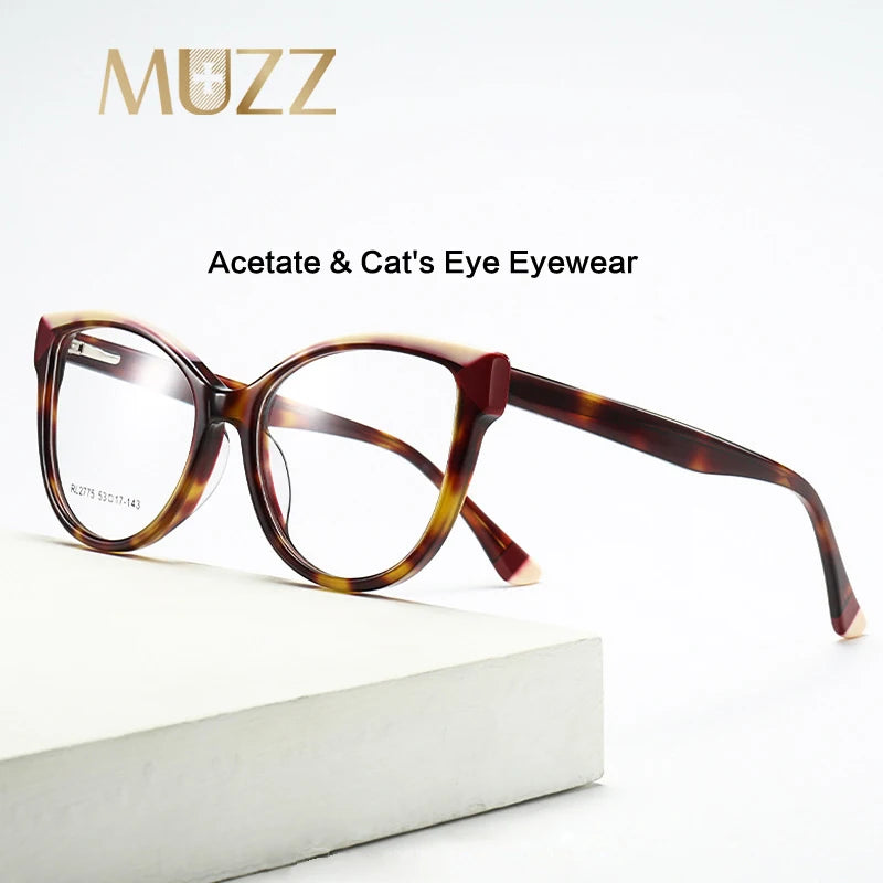 Muzz Women's Full Rim Cat Eye Acetate Eyeglasses 2775 Full Rim Muzz   