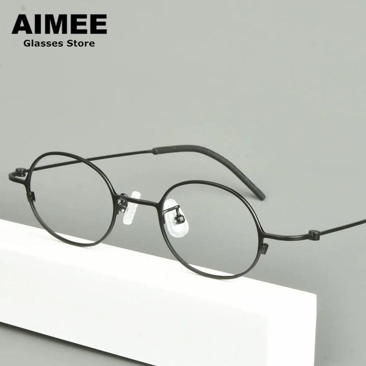 Aimee Unisex Full Rim Small Round Titanium Eyeglasses 14516 Full Rim Aimee   