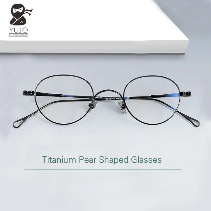Yujo Unisex Full Rim Classic Pure Titanium Eyeglasses 07 — view 1 | Yujo at FuzWeb