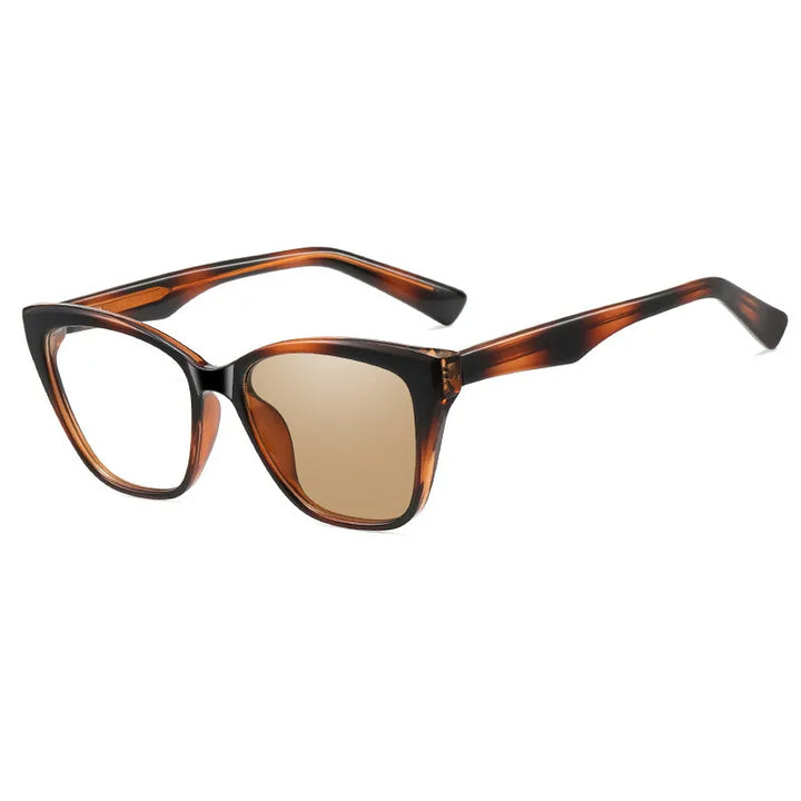 CCspace Women's Full Rim Cat Eye Tr 90 Alloy Photochromic Reading Glasses 312781