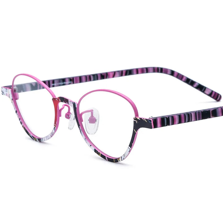Nobler Women's Full Rim Oval Cat Eye Titanium Eyeglasses 185897