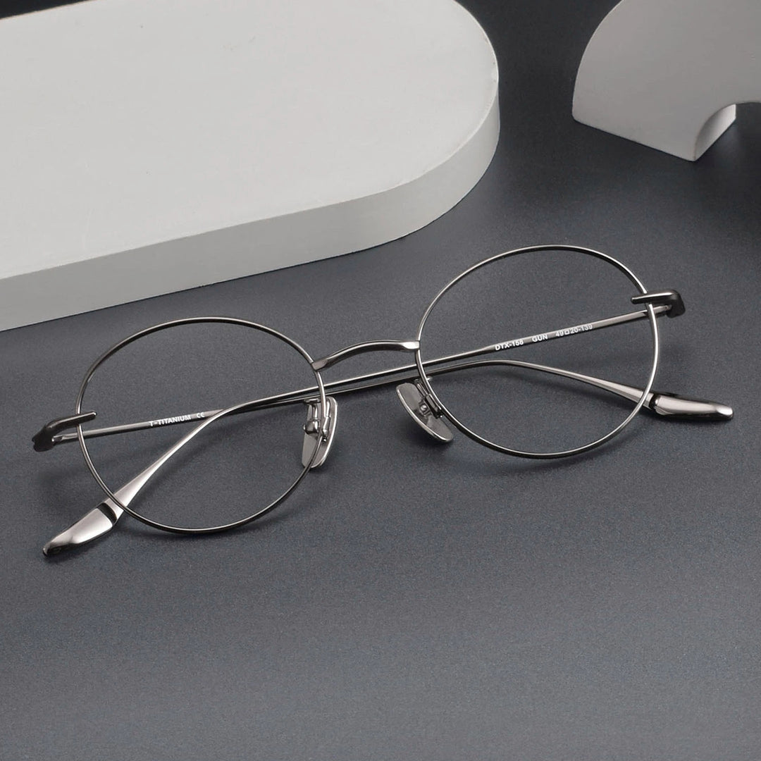 Black Mask Women's Full Rim Oval Round Titanium Eyeglasses 72158
