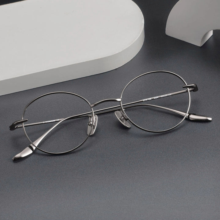 Black Mask Women's Full Rim Oval Round Titanium Eyeglasses 72158