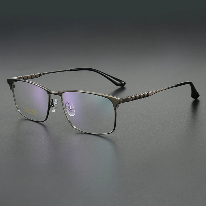 Muzz Men's Full Rim Brow Line Square Titanium Eyeglasses 82909