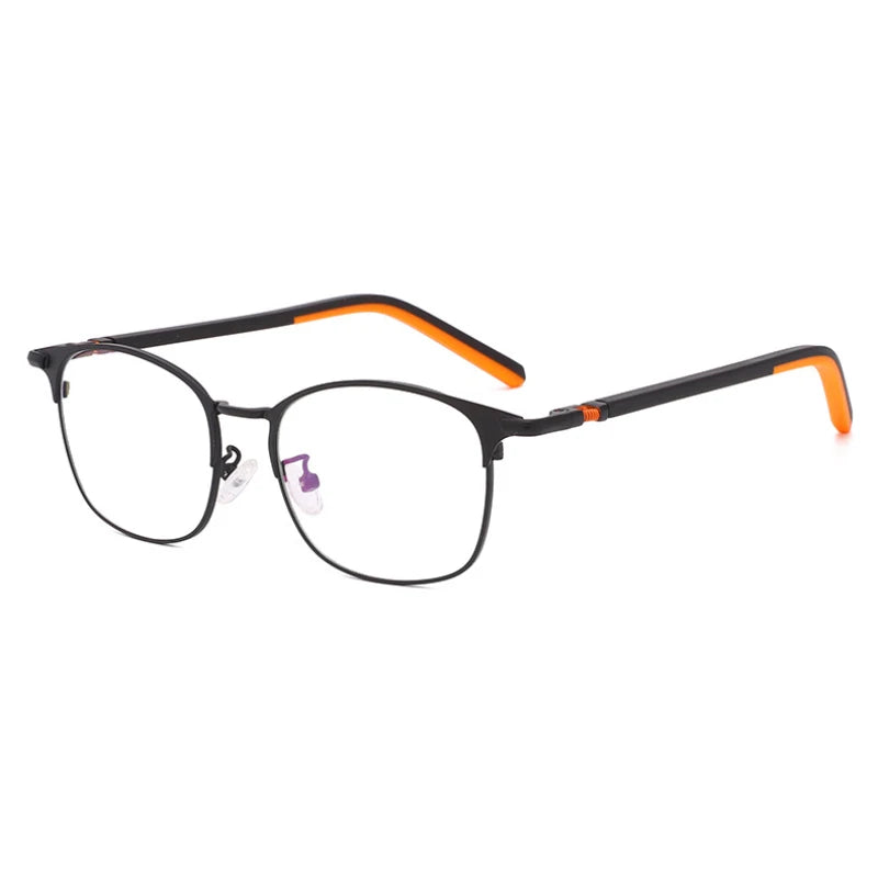 Handoer Unisex Full Rim Square Stainless Steel Alloy Eyeglasses 12218 Full Rim Handoer ORANGE  