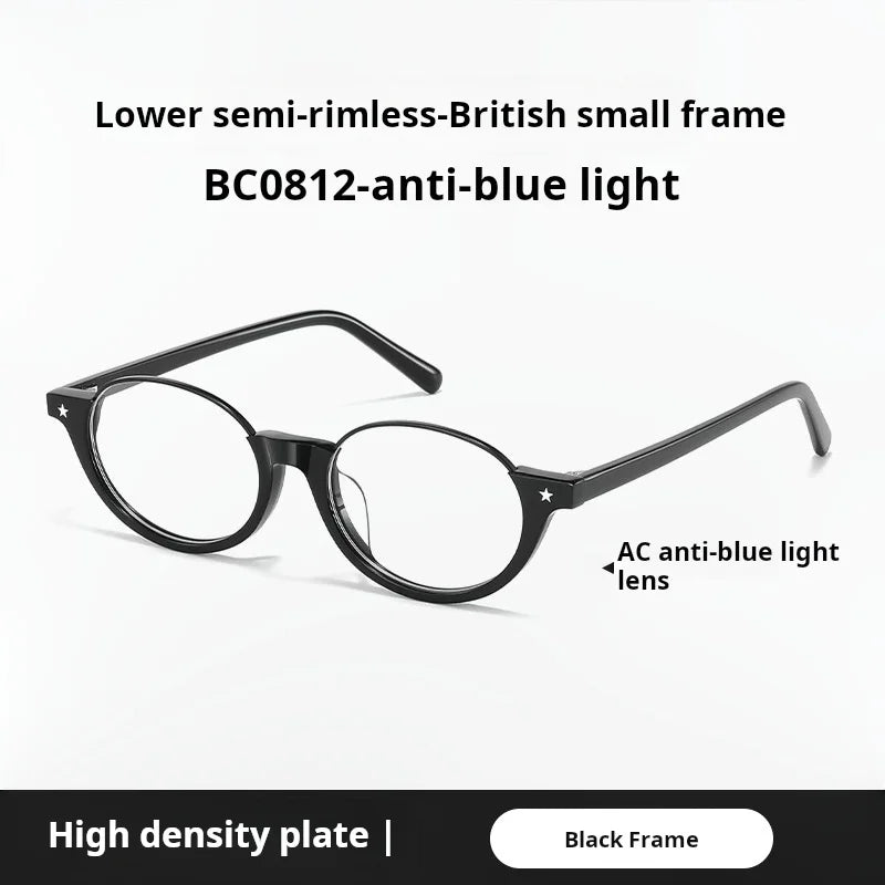 Momoja Unisex Full Rim Oval Acetate Titanium Eyeglasses 720812