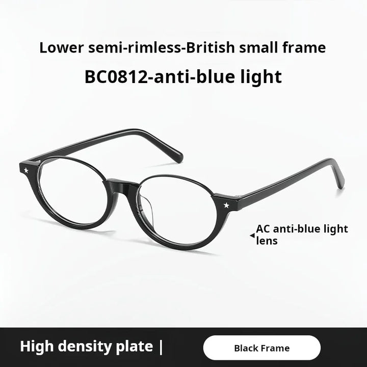 Momoja Unisex Full Rim Oval Acetate Titanium Eyeglasses 720812
