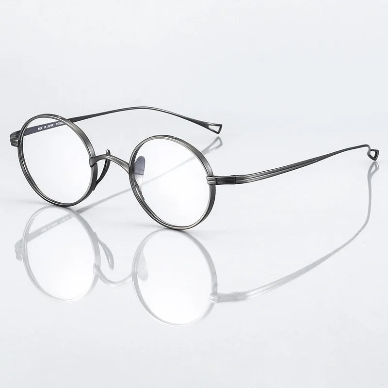 Black Mask Women's Full Rim Round Titanium Eyeglasses 844299