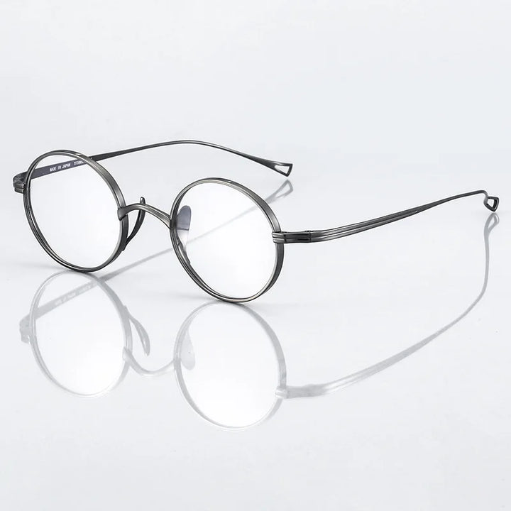 Black Mask Women's Full Rim Round Titanium Eyeglasses 844299