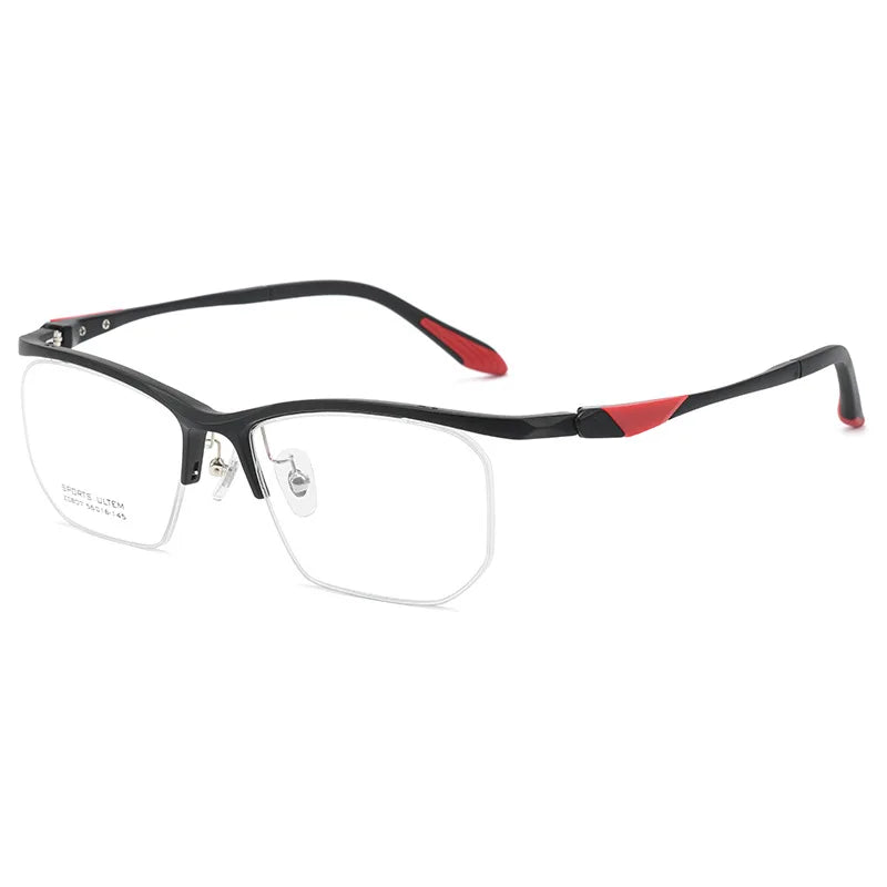 Yimaruili Unisex Semi Rim Classic Pure Titanium Eyeglasses CZ807 — view 8 | Yimaruili at FuzWeb