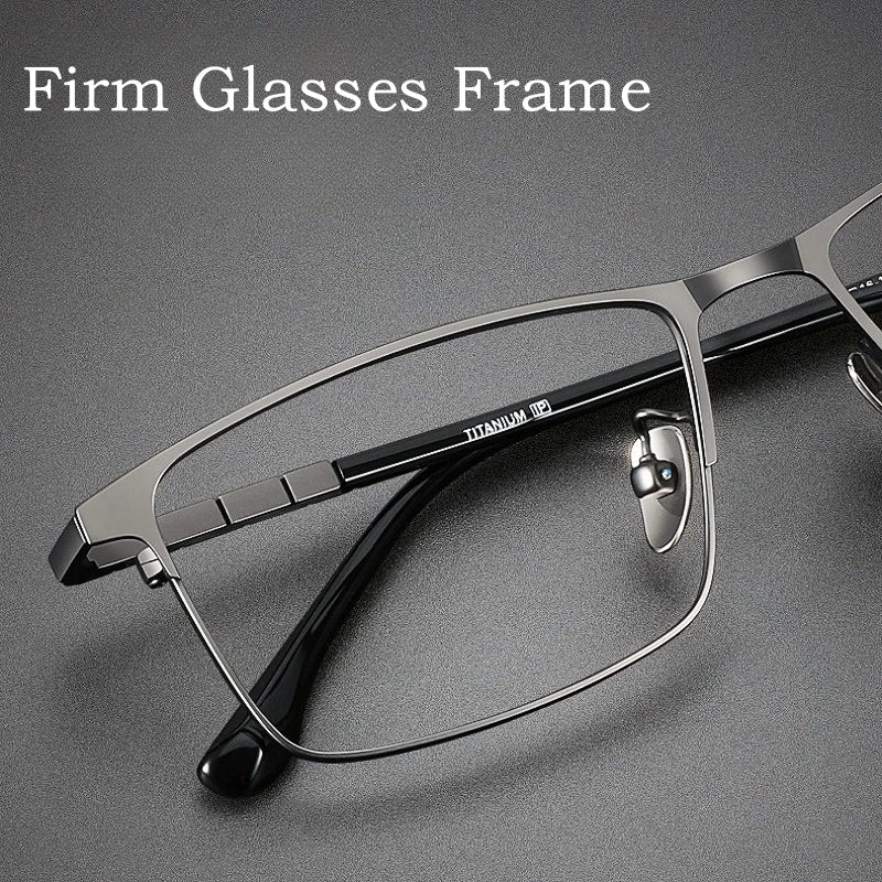 Yimaruili Men's Full Rim Square Titanium Alloy Eyeglasses Y89188 Full Rim Yimaruili Eyeglasses   