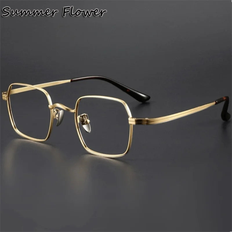 Summer Flower Men's Full Rim Square Titnaium-Alloy Eyeglasses 66801