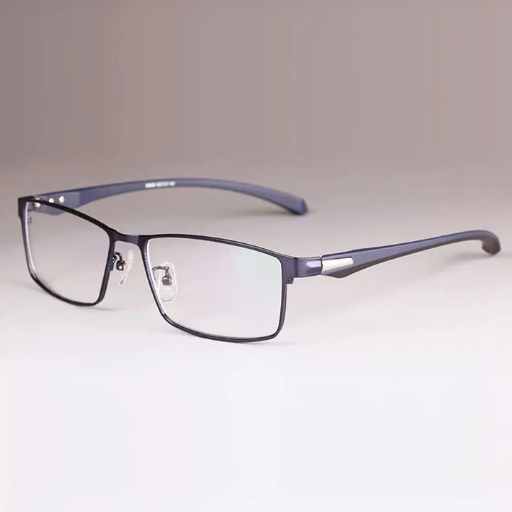 Hotony Men's Full Or Semi Rim Square Alloy Tr 90 Eyeglasses 17138 Full Rim Hotony BlueFullRim  