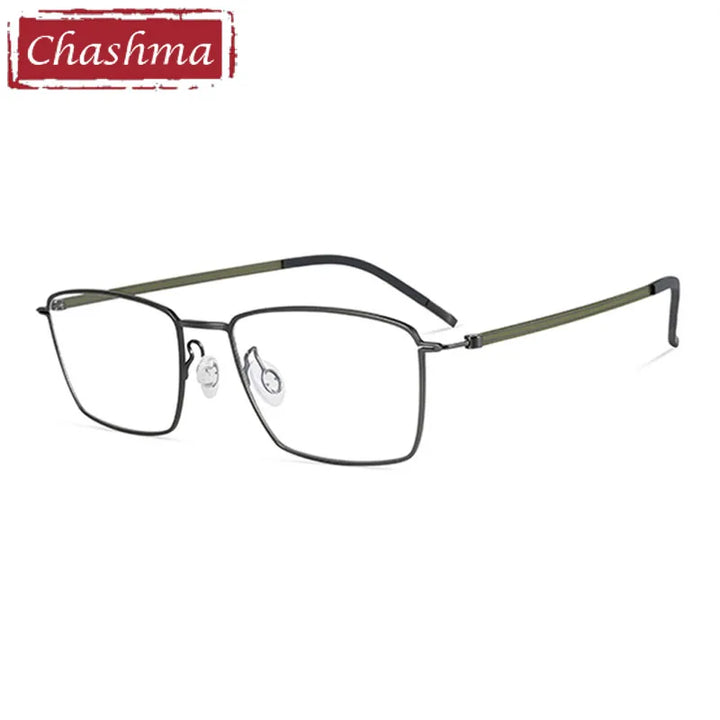 Chashma Ottica Men's Full Rim Square Screwless Titanium Eyeglasses 7242 Full Rim Chashma Ottica   