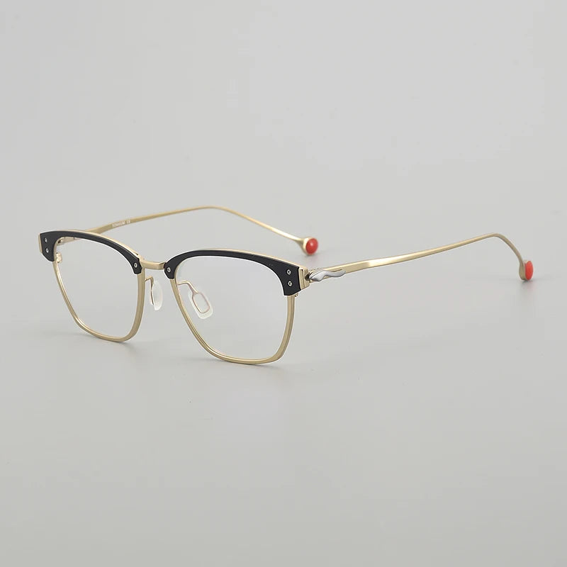 Muzz Unisex Full Rim Square Titanium Acetate Eyeglasses 316402