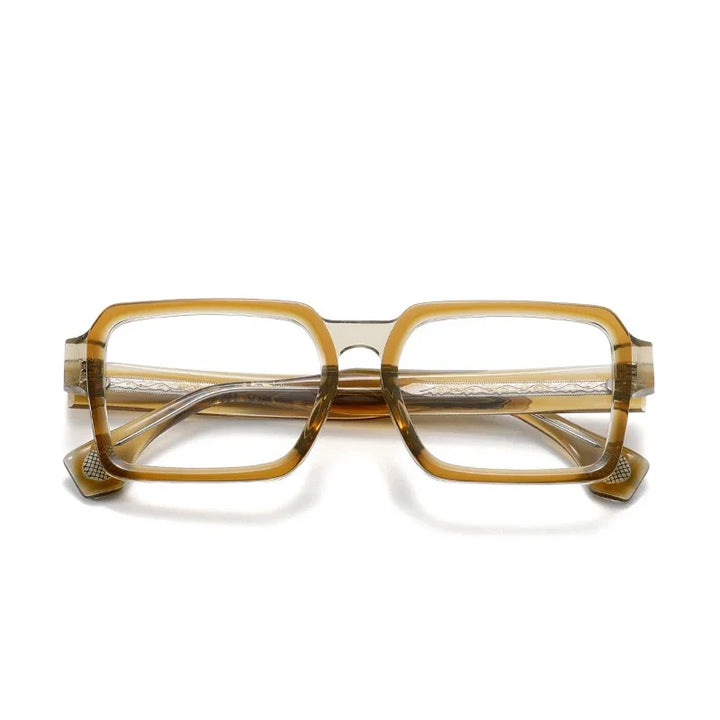 Aror Men's Full Rim Polygon Square Acetate Eyeglasses 19578