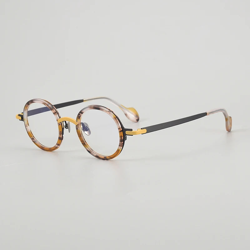 Muzz Unisex Full Rim Round Acetate Titanium Eyeglasses 817402
