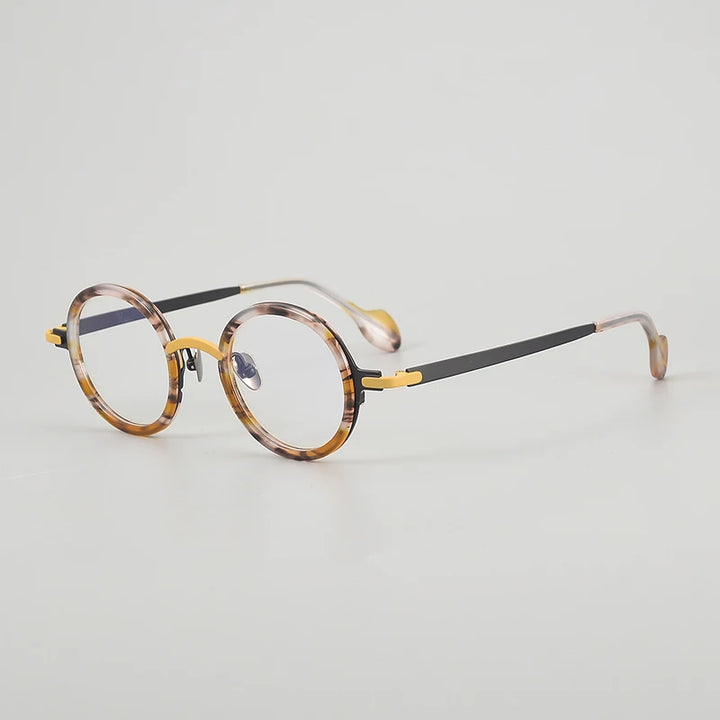 Muzz Unisex Full Rim Round Acetate Titanium Eyeglasses 817402