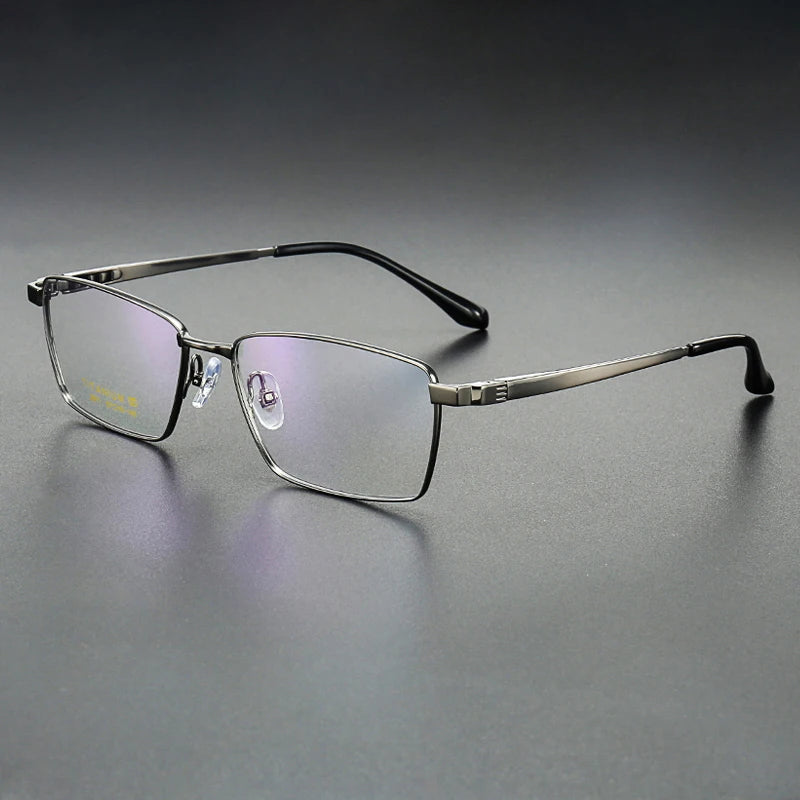 Muzz Men's Full Rim Big Polygon Square Titanium Eyeglasses 82911