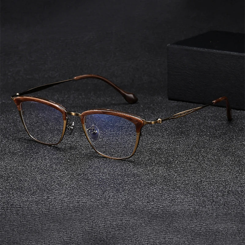 Black Mask Unisex Full Rim Square Titanium Eyeglasses BM-AT6069 - view 3