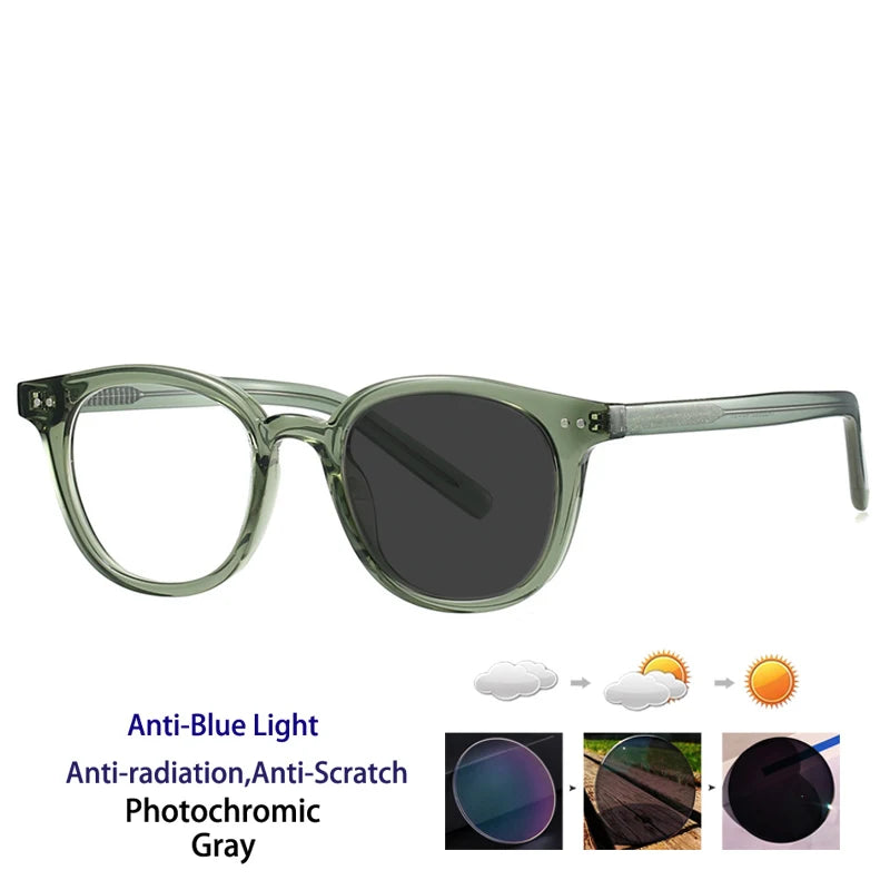Kocolior Unisex Full Rim Oval Tr 90 Photochromic Reading Glasses 28005