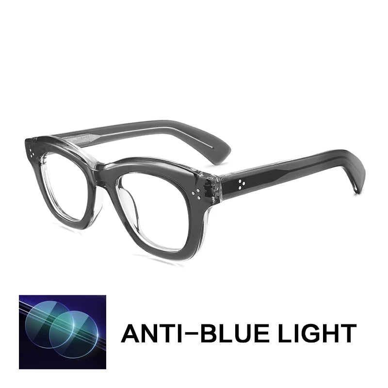 Gatenac Unisex Full Rim Square Thick Acetate Reading Glasses G2416