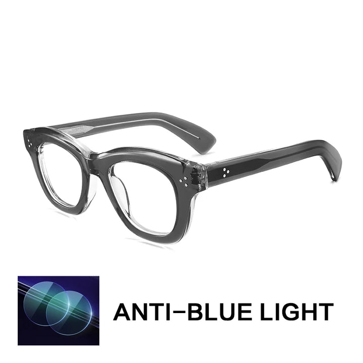 Gatenac Unisex Full Rim Square Thick Acetate Reading Glasses G2416