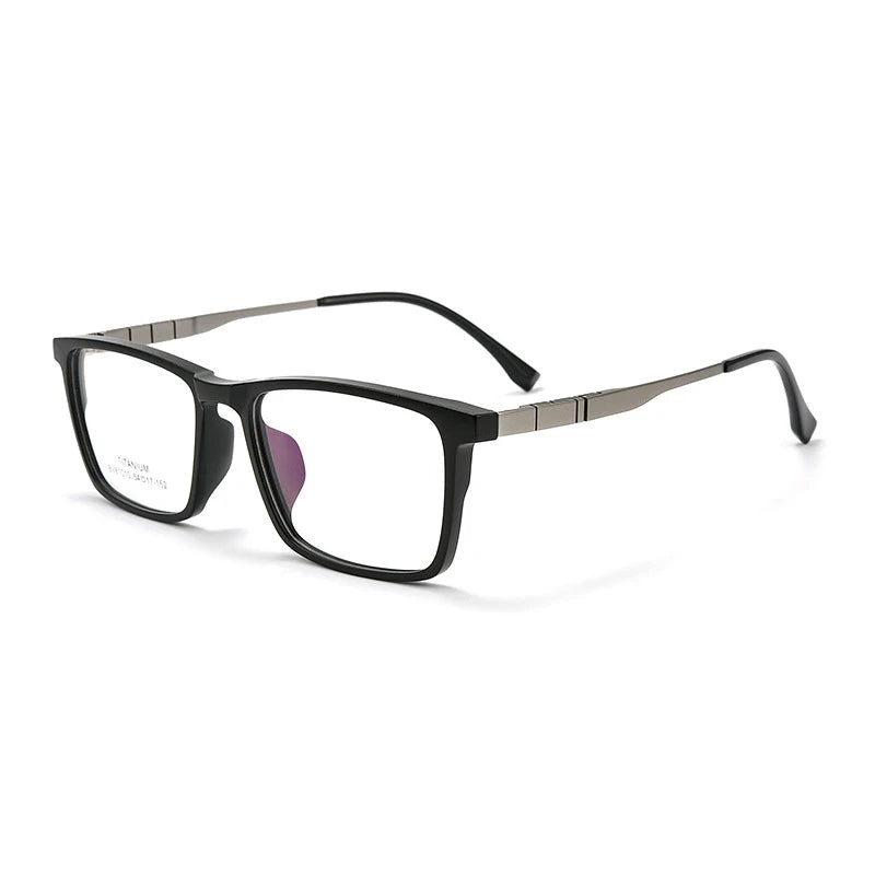 Muzz Men's Full Rim Square Tr 90 Titanium Sport Eyeglasses 361010