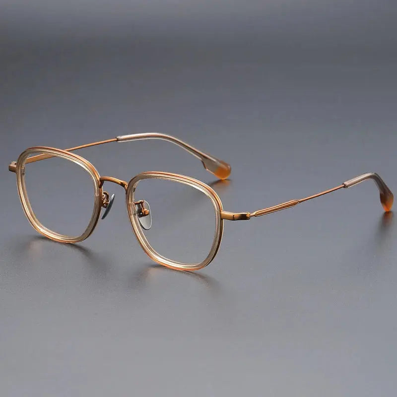 Gatenac Unisex Full Rim Oval Square Acetate Titanium Eyeglasses 787809 — view 1 | Gatenac at FuzWeb