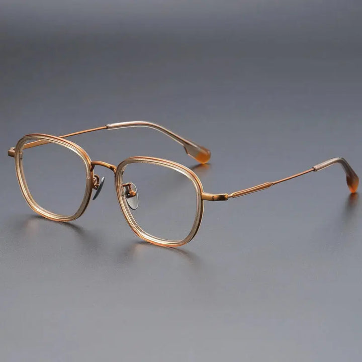 Gatenac Unisex Full Rim Oval Square Acetate Titanium Eyeglasses 787809 — view 1 | Gatenac at FuzWeb