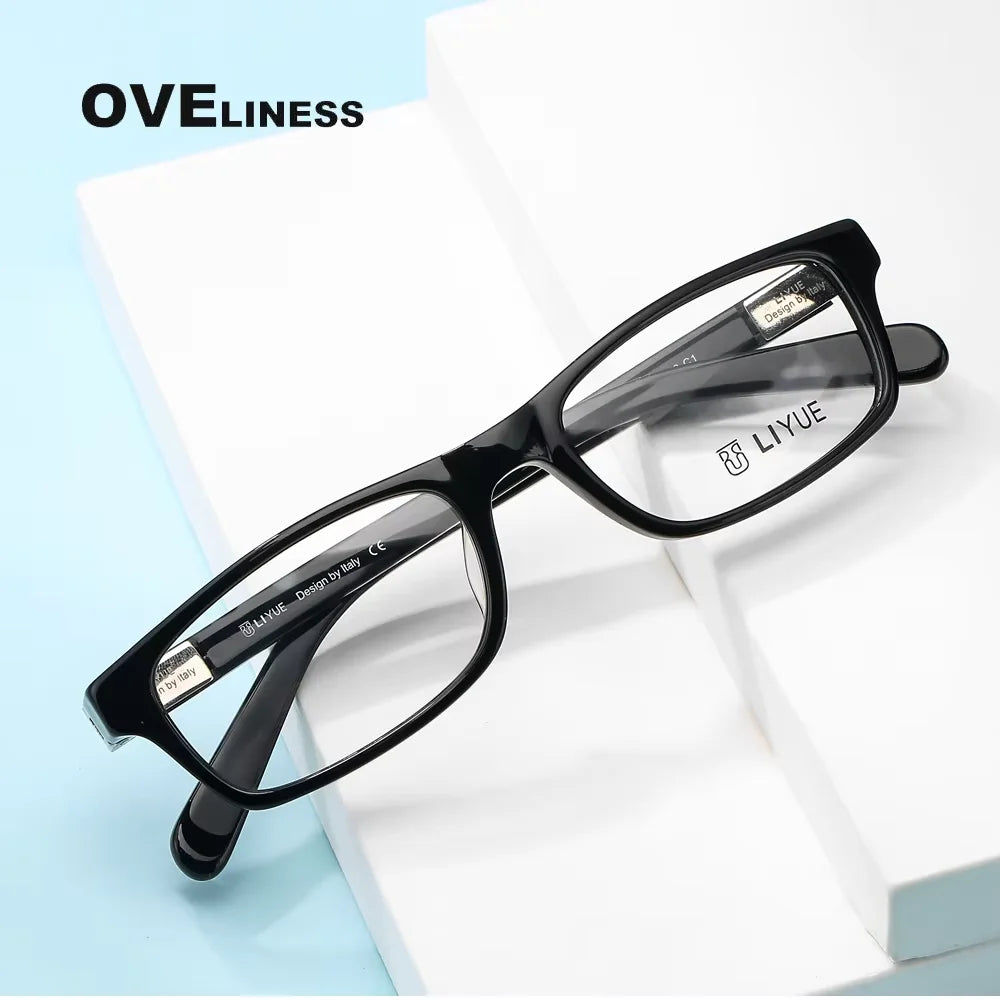 Oveliness Men's Full Rim Square Acetate Eyeglasses  68201