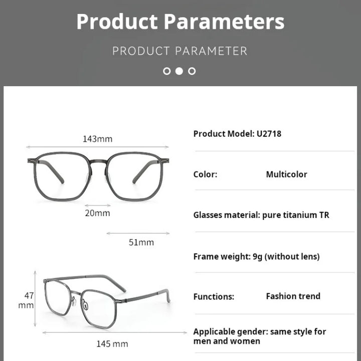 Xbora Unisex Full Rim Oval Square Tr 90 Titanium Eyeglasses 27184