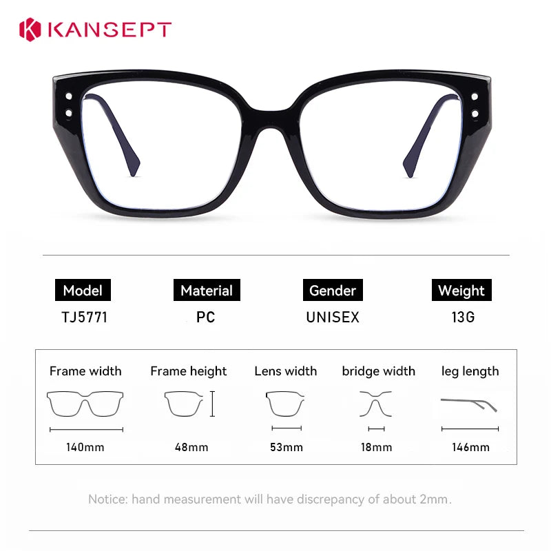 Kansept Women's Full Rim Square Tr 90 Alloy Reading Glasses 45771