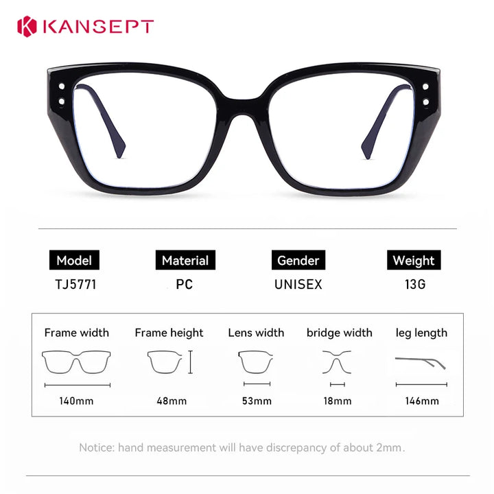 Kansept Women's Full Rim Square Tr 90 Alloy Reading Glasses 45771