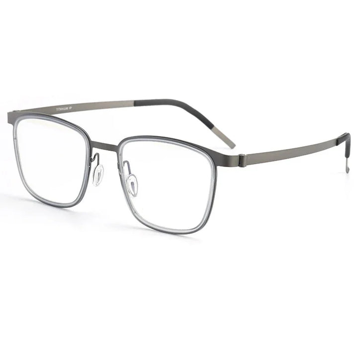 Aror Women's Full Rim Square Acetate Titanium Eyeglasses 49715 Full Rim Aror C5