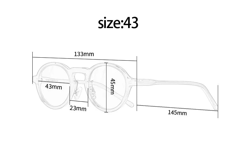 Hewei Unisex Full Rim Small Round Acetate Sunglasses 0010 Sunglasses Hewei   