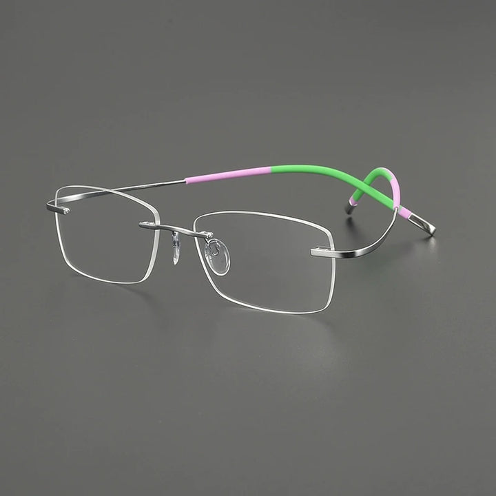 Gatenac Unisex Rimless Square Titanium Eyeglasses G85899