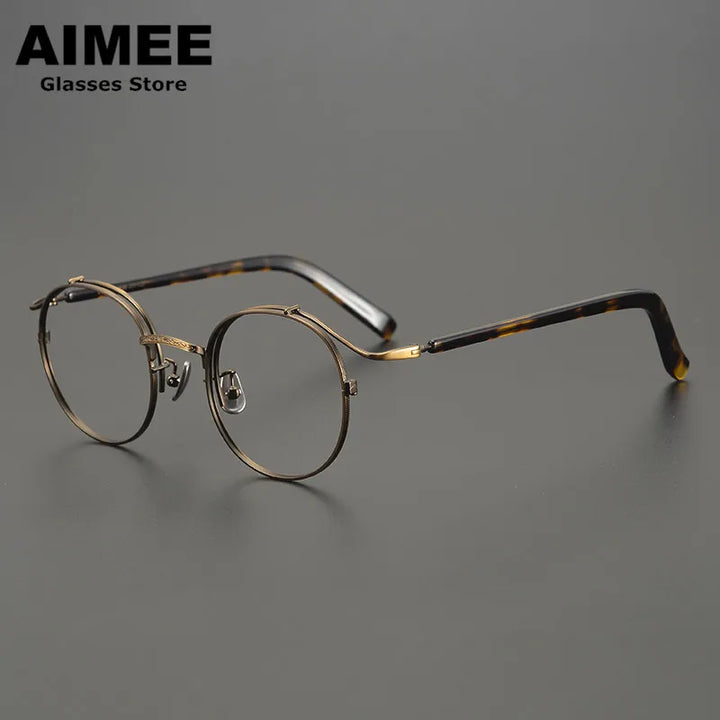 Aimee Unisex Full Rim Round Oval Titanium Acetate Eyeglasses 14050 Full Rim Aimee   