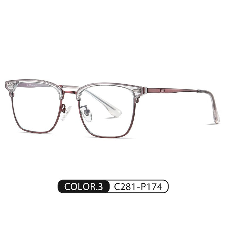 Zirosat Men's Full Rim Square Tr 90 Titanium Eyeglasses St6203 Full Rim Zirosat C3  