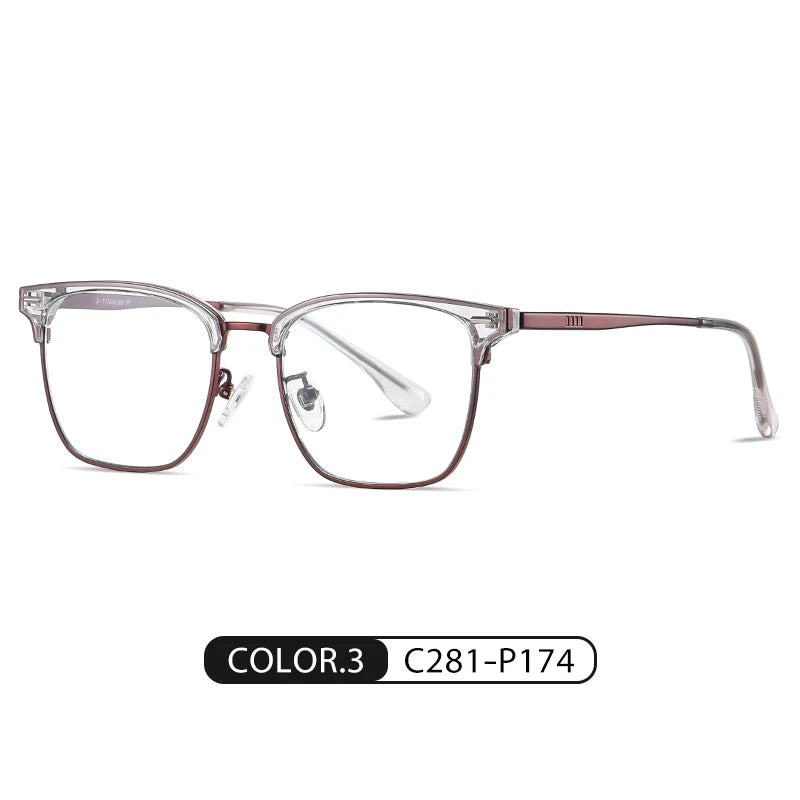 Ziroasat Men's Full Rim Square Titanium Tr 90 Eyeglasses 62031
