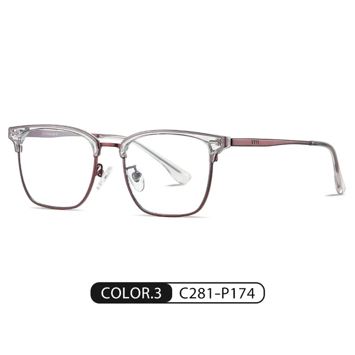 Ziroasat Men's Full Rim Square Titanium Tr 90 Eyeglasses 62031